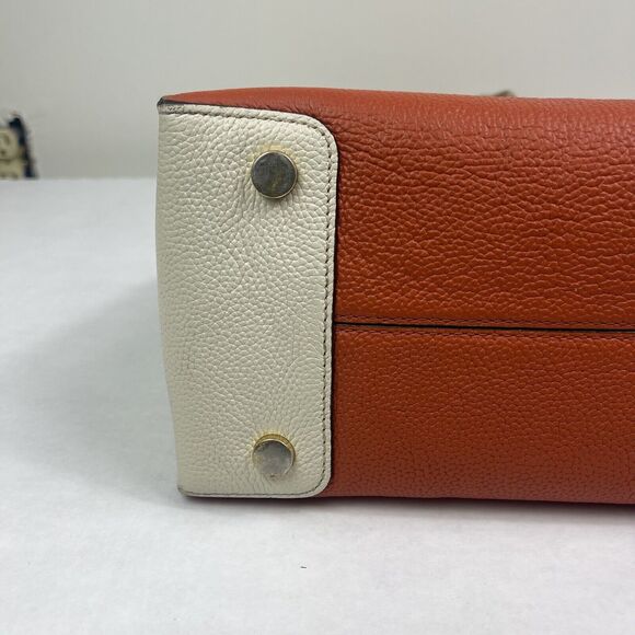 Michael Kors Studio Mercer Large Leather Tote Orange Acorn Handbag Purse Edgy - Picture 7 of 16